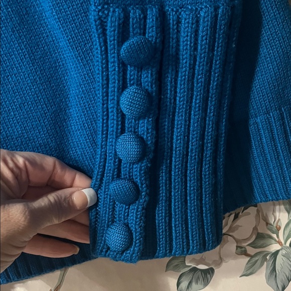 💁‍♀️WOMENS Banana Republic Teal Turtleneck Sweater with Button Cuffs - Picture 4 of 8